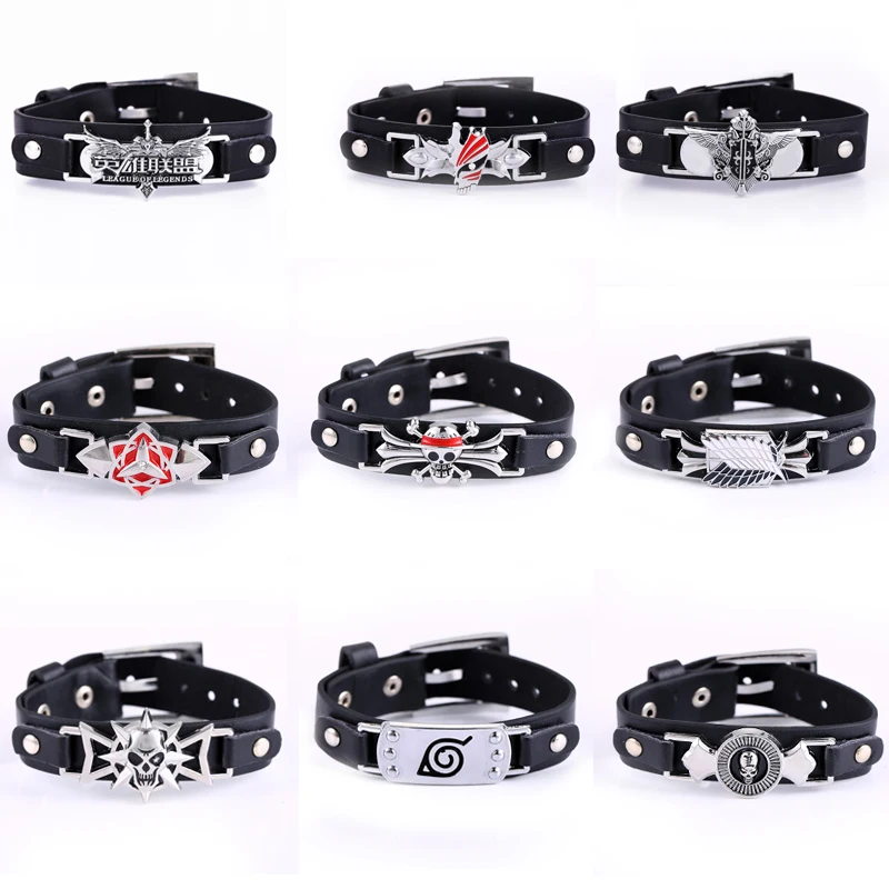 Attack on Titan Konoha Sharingan One Piece Black Butler Fairy Tail Death Note Bleach Wrist Cartoon jewelry
Attack on Titan Konoha Sharingan One Piece Black Butler Fairy Tail Death Note Bleach Wrist Cartoon jewelry