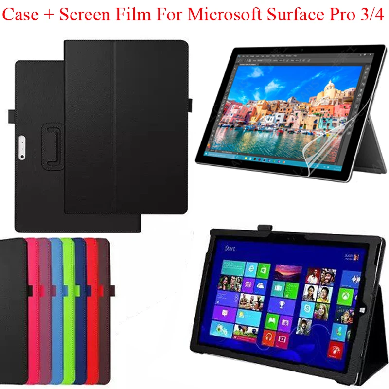 Защитная пленка на экран + Магнитный чехол для Microsoft Surface Pro 3 / 4 5 6/7 защитная Pro4 Pro3