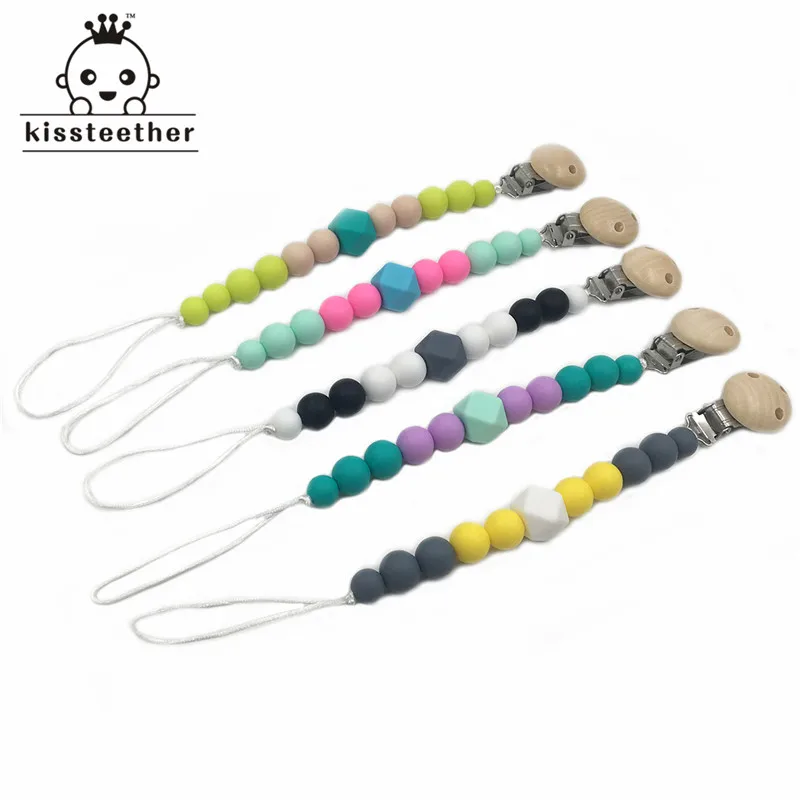 5pcs Silicone Chew Beads Pacifier Clip Nursing Teething Wooden Dummy Holder Baby Silicone Teether Food Grade Pendants
5pcs Silicone Chew Beads Pacifier Clip Nursing Teething Wooden Dummy Holder Baby Silicone Teether Food Grade Pendants