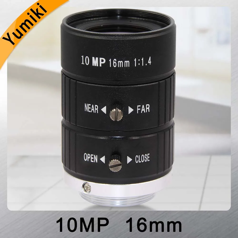 Объектив камеры видеонаблюдения Yumiki HD 10MP 16 мм F1.4 диафрагма Крепление C для или