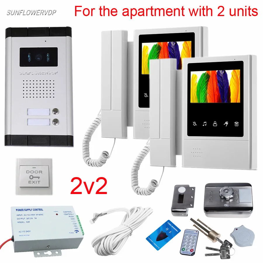 2 Apartments Intercom Video-Eye 4.3" Color Lcd With Handle Hands-free Wired Home Video Intercom Camera Doorbell+Rfid Card Lock
2 Apartments Intercom Video-Eye 4.3" Color Lcd With Handle Hands-free Wired Home Video Intercom Camera Doorbell+Rfid Card Lock