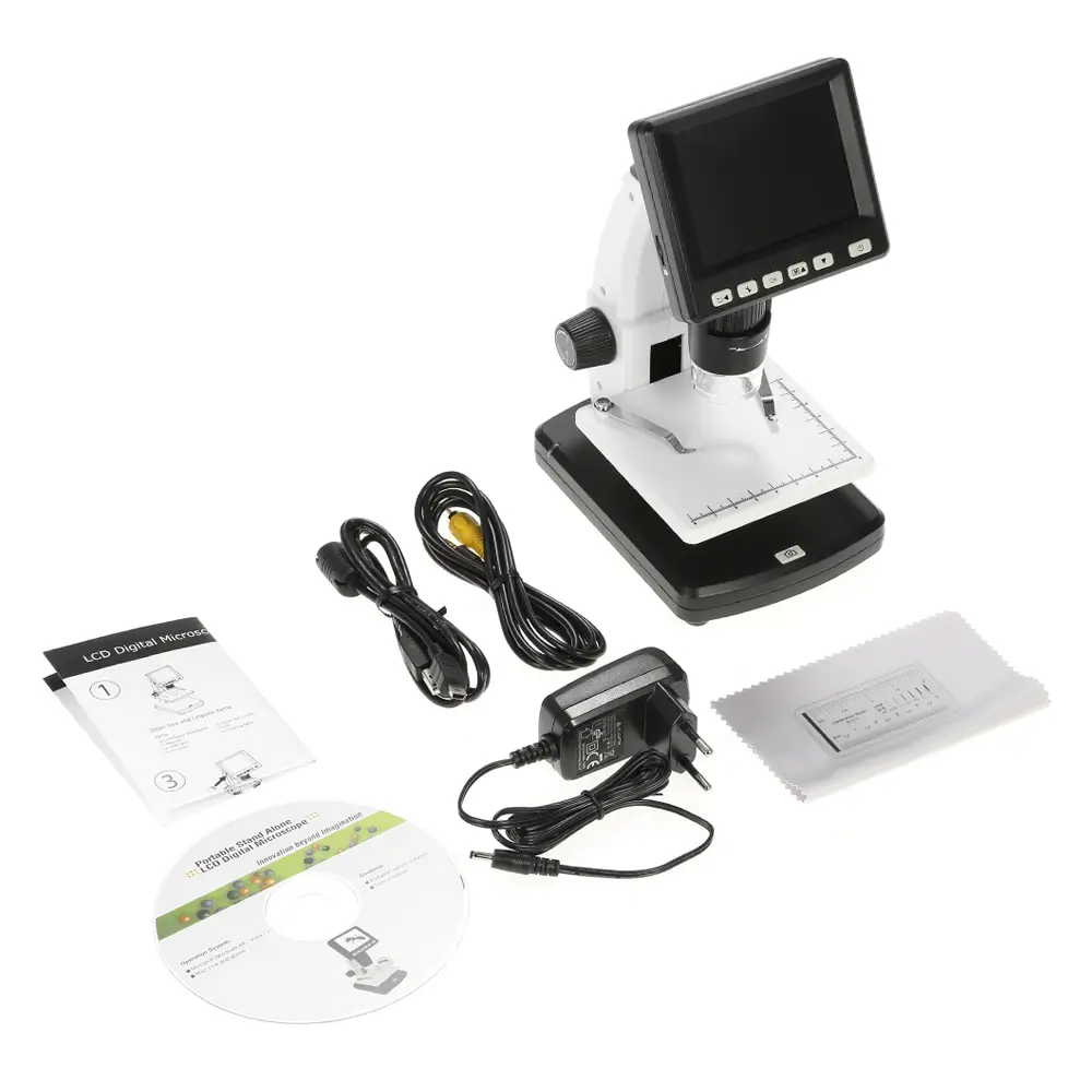 3.5" Digital Microscope Stand Alone Desktop endoscope 10-300X up -1200x Magnification 5M Resolution and Measurement Storage Card
3.5" Digital Microscope Stand Alone Desktop endoscope 10-300X up -1200x Magnification 5M Resolution and Measurement Storage Card