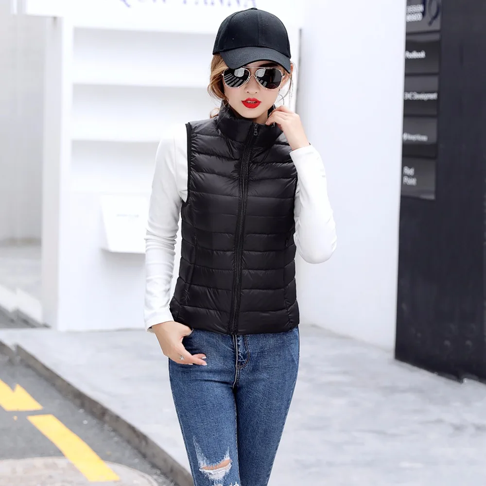 Winter 90% White Duck Down Vest Women Ultra Light Warm Vests Femme Sleeveless Jacket Waistcoat Autumn Coat clothing Plus Size
Winter 90% White Duck Down Vest Women Ultra Light Warm Vests Femme Sleeveless Jacket Waistcoat Autumn Coat clothing Plus Size