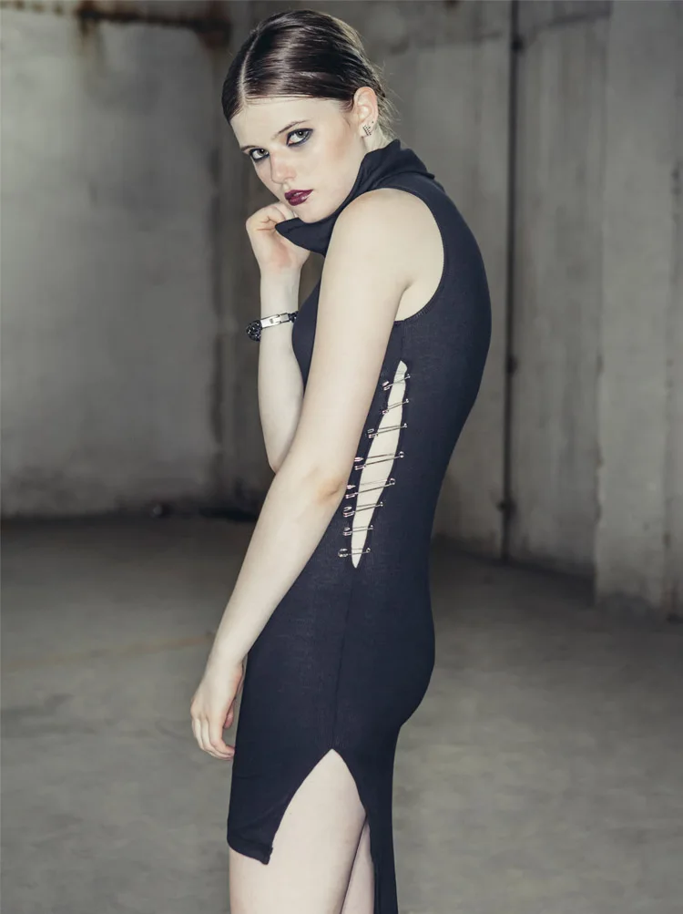 Devil Fashion Woman Sexy Dresses Sheath Sleeveless Dresses Turtleneck Dresses With Pins
Devil Fashion Woman Sexy Dresses Sheath Sleeveless Dresses Turtleneck Dresses With Pins