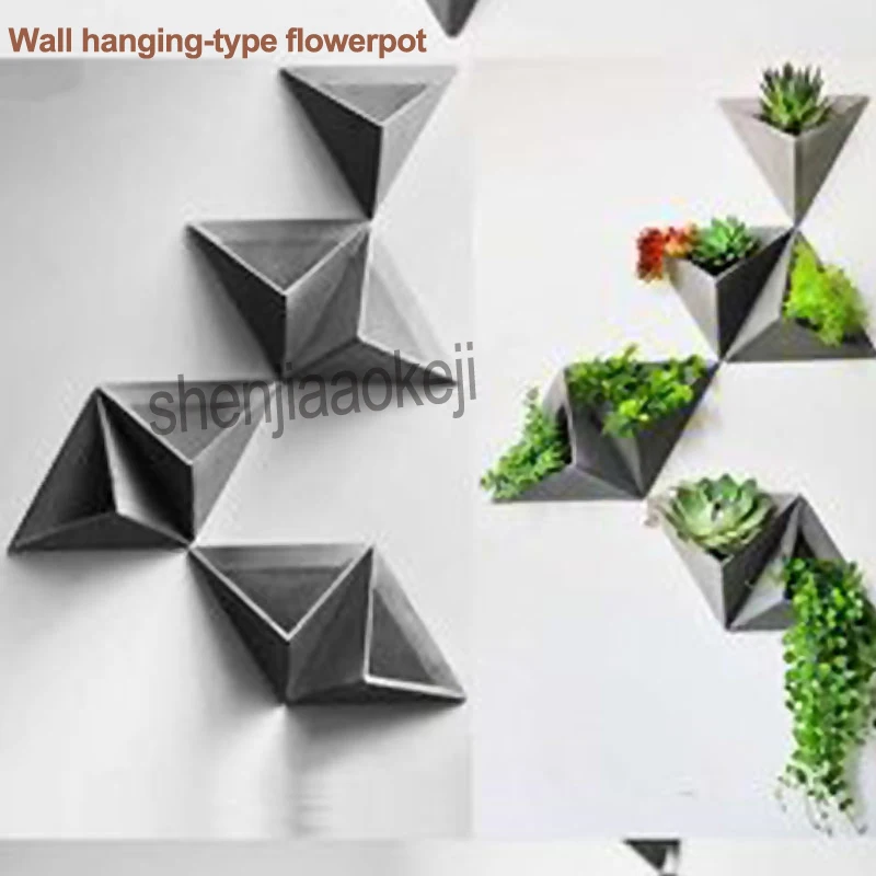 Triangle Pendant/Wall hanging-type flowerpot Creative cement flowerpot wall decoration floral plant home restaurant wall pendant
Triangle Pendant/Wall hanging-type flowerpot Creative cement flowerpot wall decoration floral plant home restaurant wall pendant