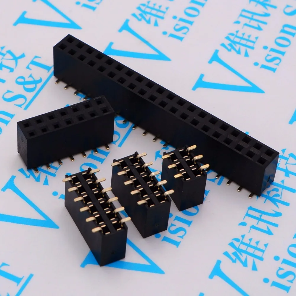 2.54mm double Female Header Connector SMT 2*2P/3P/4P/5P/6P/7P/8P/9P/10P/12P/15P/20P/40P female row seat row
2.54mm double Female Header Connector SMT 2*2P/3P/4P/5P/6P/7P/8P/9P/10P/12P/15P/20P/40P female row seat row