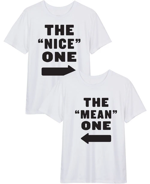 Футболка The Nice One Mean BFF женские мужские топы модная одежда футболка повседневные