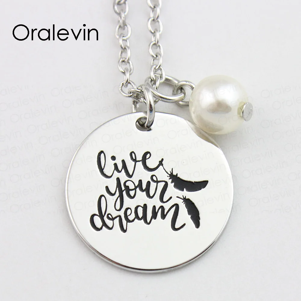 LIVE YOUR DREAM Inspirational Hand Stamped Engraved Charms Custom Pendant Necklace Gift Hot Fashion Jewelry,10Pcs/Lot, #LN859
LIVE YOUR DREAM Inspirational Hand Stamped Engraved Charms Custom Pendant Necklace Gift Hot Fashion Jewelry,10Pcs/Lot, #LN859