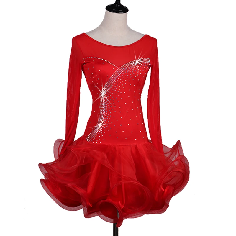 Durable Latin Dance Dresses For Ladies Red Color Rhinestone Skirts Original Woman Rehearsal Ballroom Presentation Dress Q11152
Durable Latin Dance Dresses For Ladies Red Color Rhinestone Skirts Original Woman Rehearsal Ballroom Presentation Dress Q11152