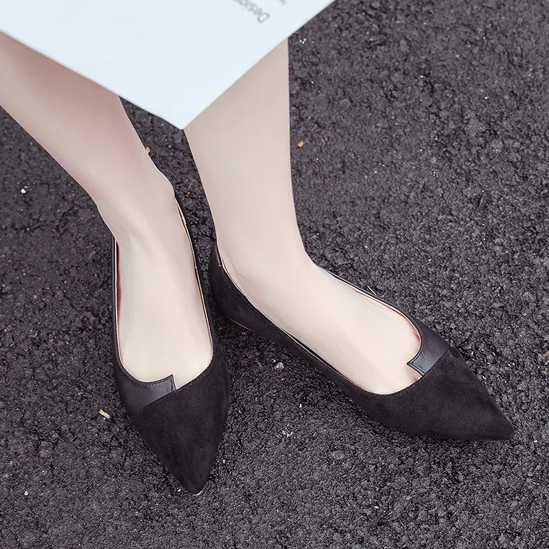 2019 spring new shallow mouth wild flat shoes fairy wind peas pointed single women's boat | Обувь