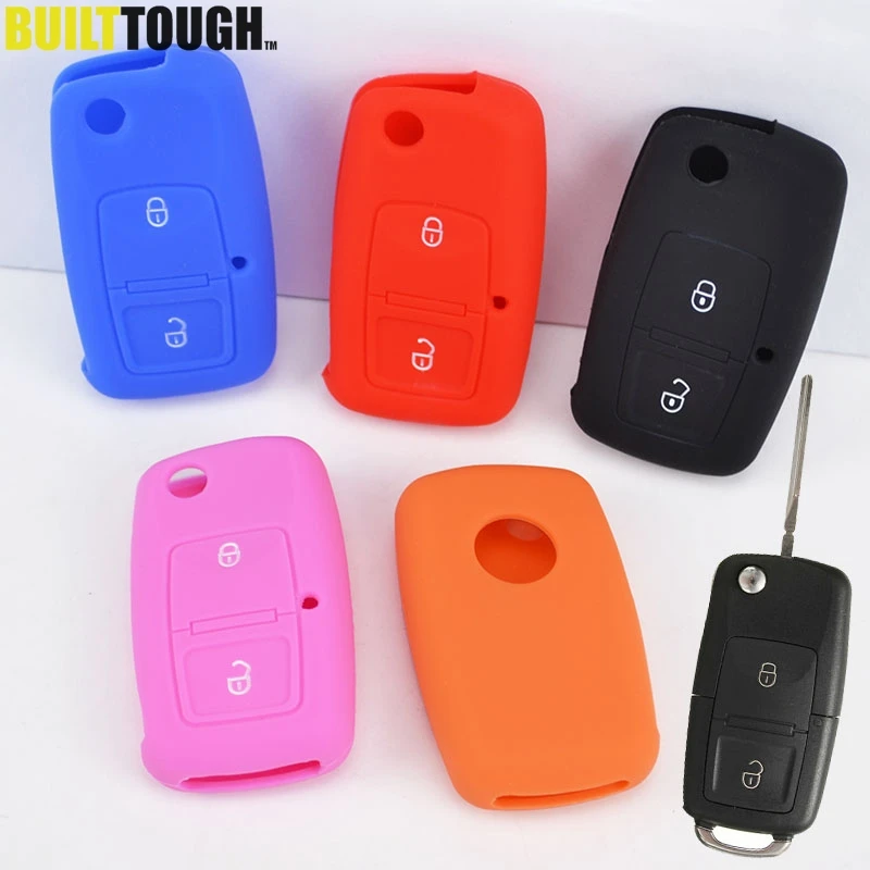 Силиконовый чехол для ключа с 2 кнопками Vw Golf Passat Polo Bora Lupo Skoda Octavia Fabia Seat Altea Leon Ibiza