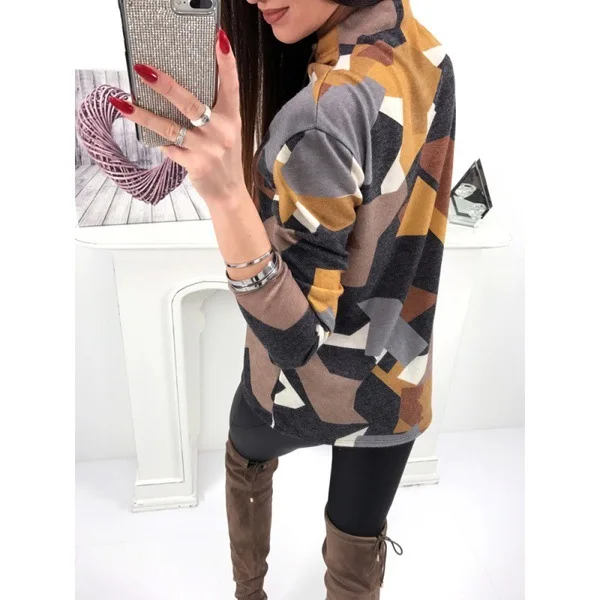 Women 2019 Casual Blouses Long Sleeve Turtle Neck Geometric Print Shirt Autumn New Fashion Women Tops And Blouse SJ1618V
Women 2019 Casual Blouses Long Sleeve Turtle Neck Geometric Print Shirt Autumn New Fashion Women Tops And Blouse SJ1618V