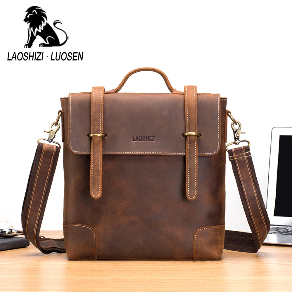 LAOSHIZI Crazy Horse Vintage Messenger Bag Genuine Leather Shoulder Bag Business Handbag Laptop Briefcase 91209
LAOSHIZI Crazy Horse Vintage Messenger Bag Genuine Leather Shoulder Bag Business Handbag Laptop Briefcase 91209