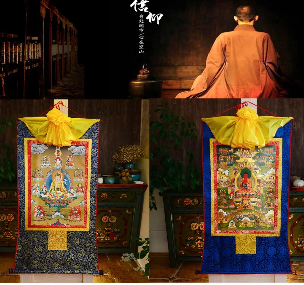 Special price - Wholesale Buddhist HOME WALL ART Amitabha Buddha + Guru Rinpoche Padmasambhava Thang-ga Thangka art painting
Special price - Wholesale Buddhist HOME WALL ART Amitabha Buddha + Guru Rinpoche Padmasambhava Thang-ga Thangka art painting