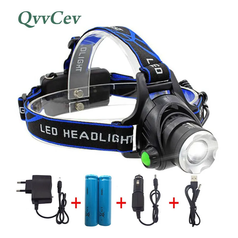 

Waterproof LED Headlamp Headlight Q5 T6 L2 Zoomable Head Lamp Torch high powerful frontal Flashlight for Hunting Fishing camping