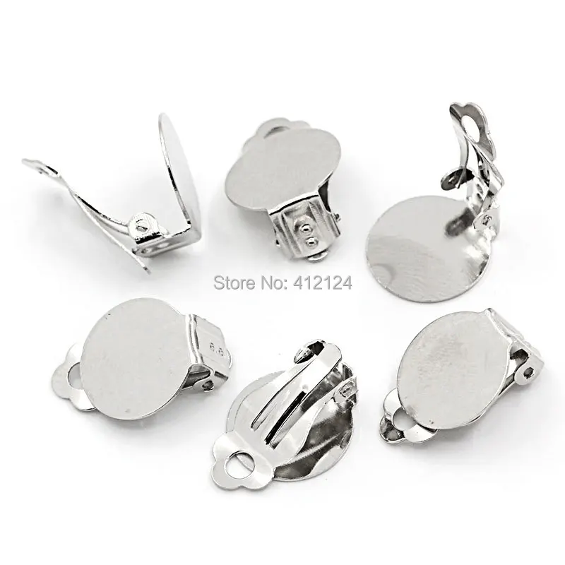 250Pcs Earring Clip Ear Round Alloy Silver Tone For Cameo Base Jewelry Making Findings 15x20mm
250Pcs Earring Clip Ear Round Alloy Silver Tone For Cameo Base Jewelry Making Findings 15x20mm