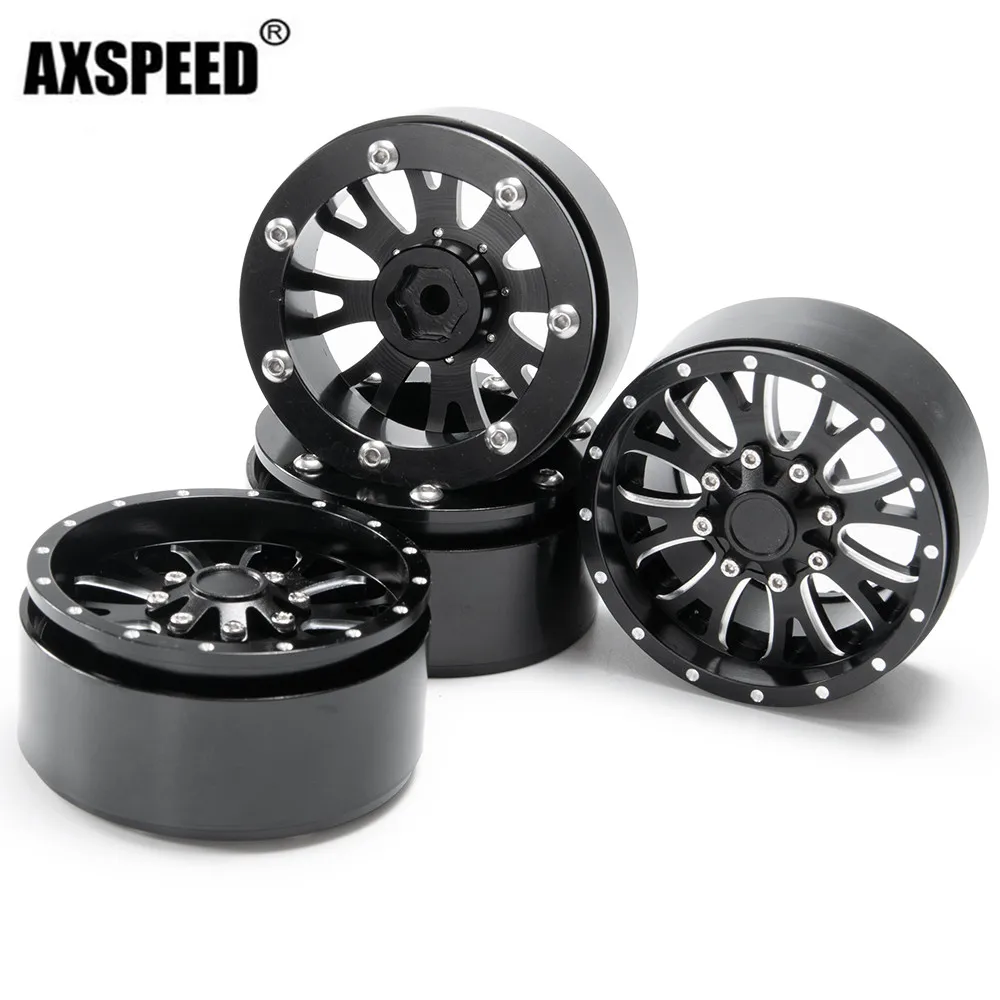 AXSPEED сплав Beadlock 2 дюймовые колесные диски черный #22 для 1/10 Axial Wraith 90018 RC Car