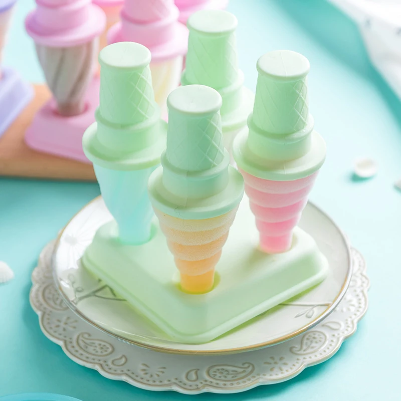 4 Holes DIY Ice Cream Mold Lolly Maker Tray Pan Kitchen Tool Frozen Mini Cone Reusable Popsicle Summer Home Cooking Tools CT1106
4 Holes DIY Ice Cream Mold Lolly Maker Tray Pan Kitchen Tool Frozen Mini Cone Reusable Popsicle Summer Home Cooking Tools CT1106