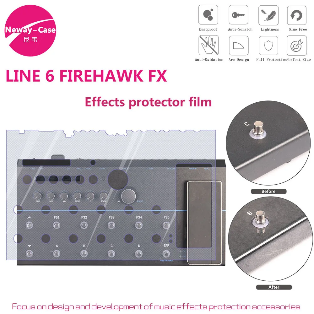 Neway-Case Electric Guitar Effect Film Protector For LINE 6 FIREHAWK FX Guitar Pedal Effects Accessories
Neway-Case Electric Guitar Effect Film Protector For LINE 6 FIREHAWK FX Guitar Pedal Effects Accessories