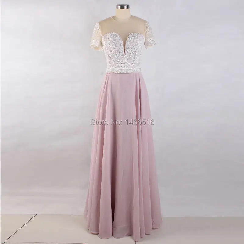Real Photo Elegant Women A line Short sleeve Chiffon Sheer Neck Abendkleider formal evening gowns dresses
Real Photo Elegant Women A line Short sleeve Chiffon Sheer Neck Abendkleider formal evening gowns dresses