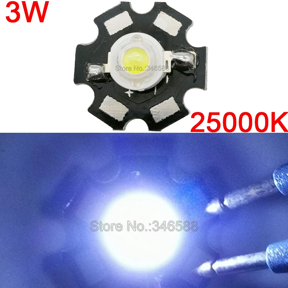 

10PCS 3W Cool White High Power LED Lighting Emitter Diode DC3.6-3.8V 700mA 160-180LM 25000K Epileds 45mil Chip with 20mm PCB