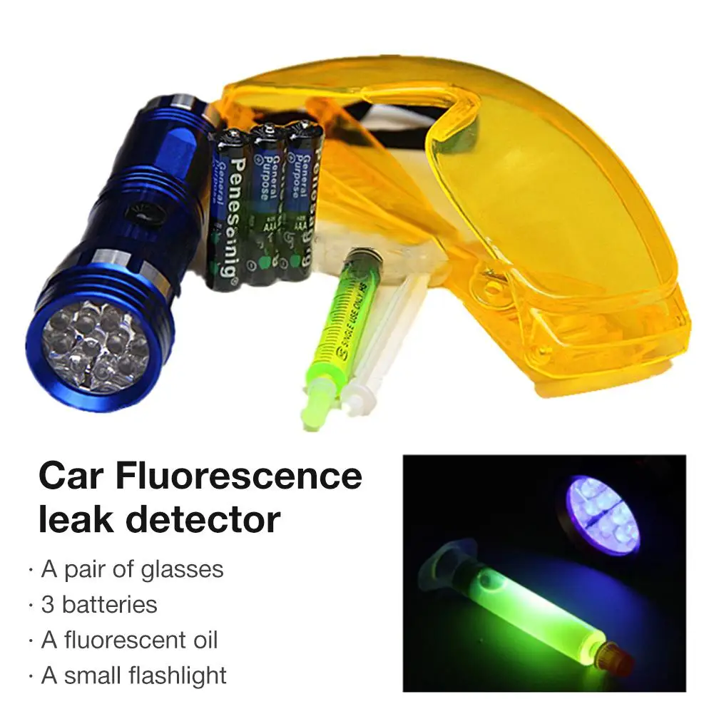 Fluorescent Leak Detector Kit Multifunctional Automotive Air Conditioning Repair Tools LED UV Flashlight Protective Glasses Set
Fluorescent Leak Detector Kit Multifunctional Automotive Air Conditioning Repair Tools LED UV Flashlight Protective Glasses Set