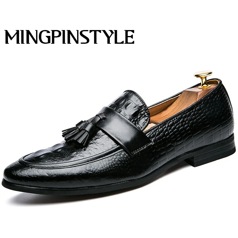 Fashion Mens Tassel Office Footwear Leather Italian Formal Snake Skin Dress Shoes New office big size 38-47 B219 | Обувь
