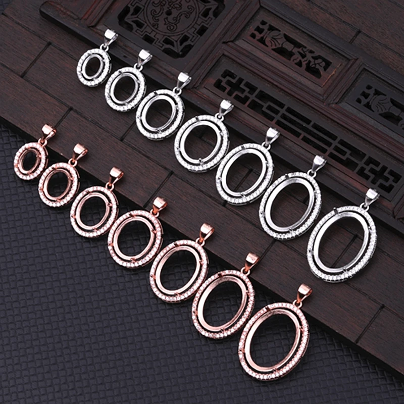 925 Sterling Silver Women Pendant 6x8 8x10 10x12 12x14 12x16 13x18 15x20mm Semi Mount Pendant Setting CZ
925 Sterling Silver Women Pendant 6x8 8x10 10x12 12x14 12x16 13x18 15x20mm Semi Mount Pendant Setting CZ