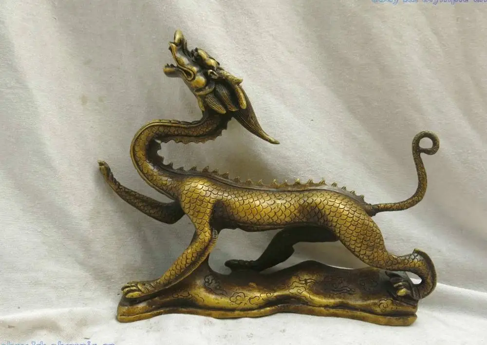 8" China brass copper fine carved arabesquitic beautiful dragon Sculpture Statue
8" China brass copper fine carved arabesquitic beautiful dragon Sculpture Statue