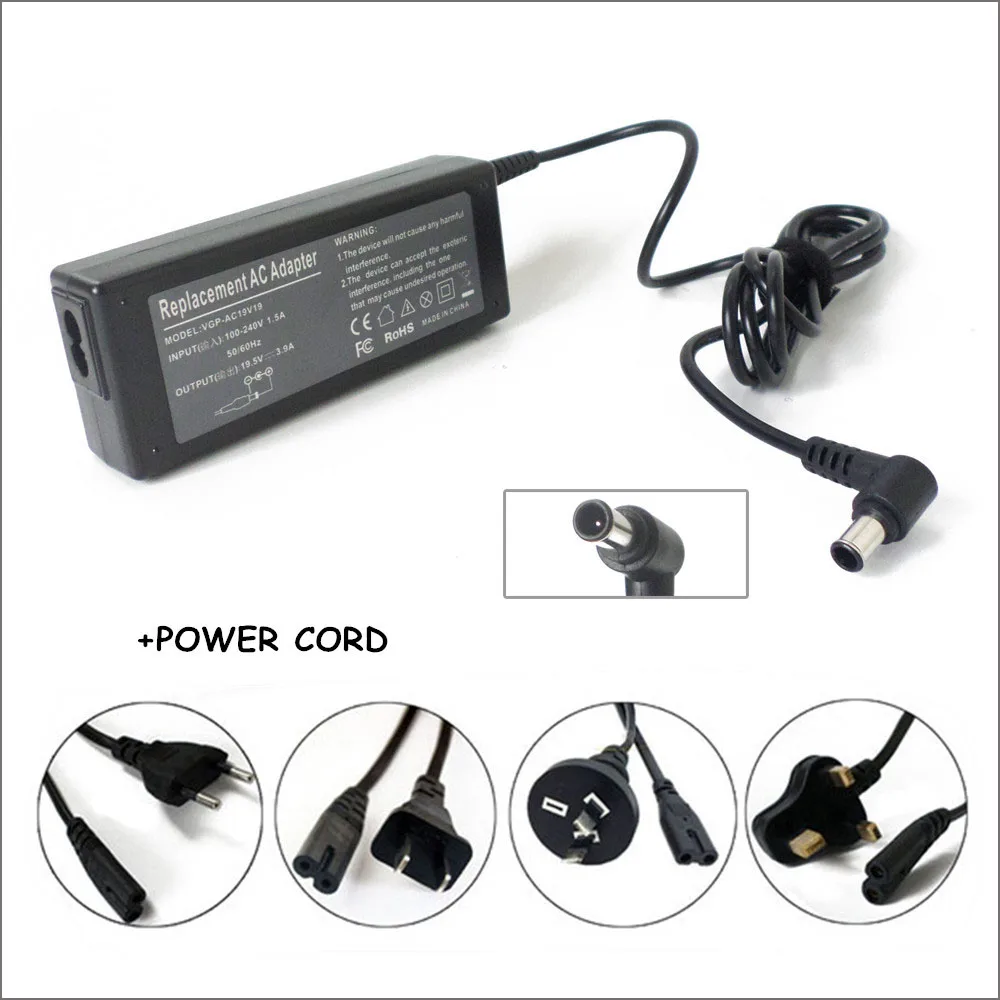 AC ADAPTER Power Supply Charger For Laptop SONY VGP-AC19V37 VGP-AC19V33 VGP-AC19V28 VGP-AC19V48 19.5V 3.9A VGN-CR NW FS FW
AC ADAPTER Power Supply Charger For Laptop SONY VGP-AC19V37 VGP-AC19V33 VGP-AC19V28 VGP-AC19V48 19.5V 3.9A VGN-CR NW FS FW