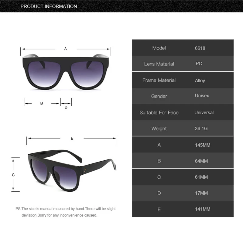Fashion Flat Top Gradient Frame Sunglasses Women 2020 Retro Big Frame Sun Glasses Trendy Brand Designer UV400
Fashion Flat Top Gradient Frame Sunglasses Women 2020 Retro Big Frame Sun Glasses Trendy Brand Designer UV400