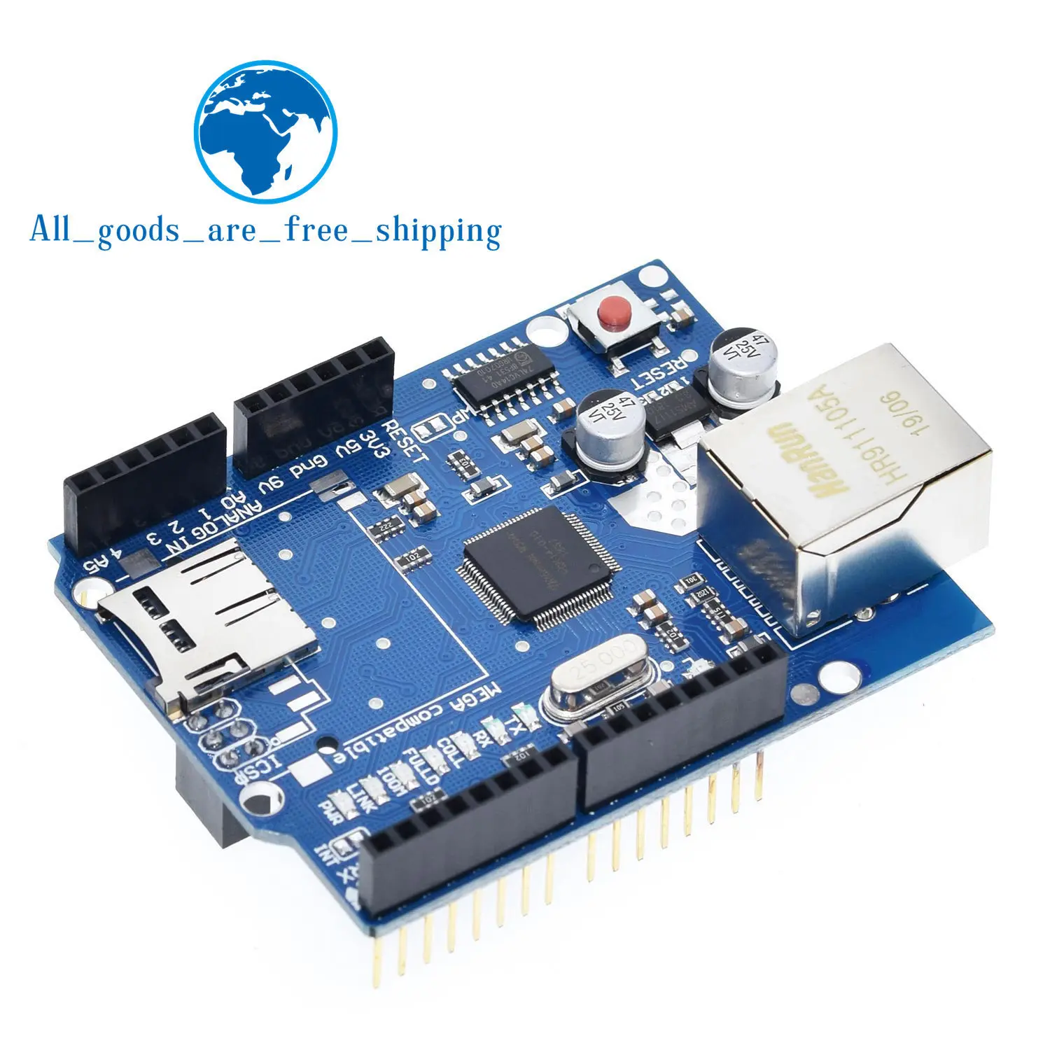 Плата Ethernet W5100 R3 UNO Mega 2560 1280 328 UNR для Arduino | Электронные компоненты и принадлежности