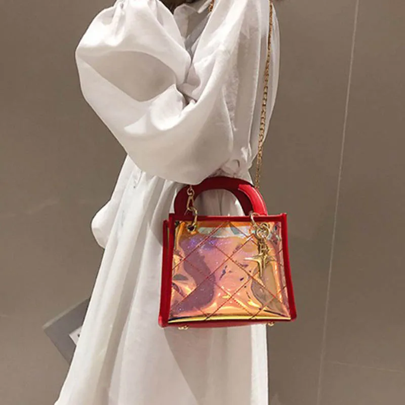 Women Personality Fashion Transparent Handbag 2019 Women Composite Laser Tote bag Summer Casual Chain Shoulder Bag Drop Ship
Women Personality Fashion Transparent Handbag 2019 Women Composite Laser Tote bag Summer Casual Chain Shoulder Bag Drop Ship