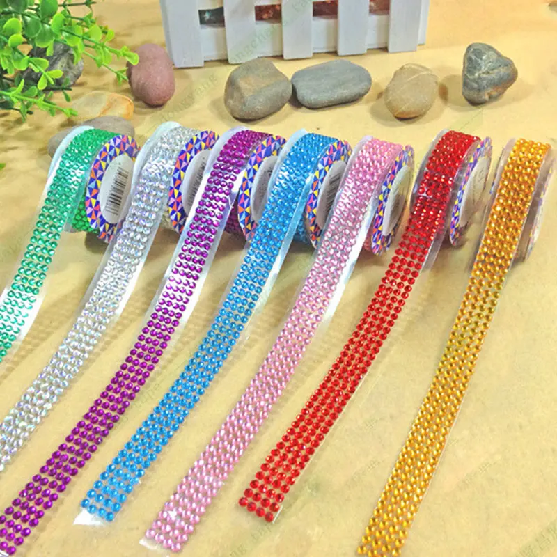 Colorful Self-adhesive Acrylic Rhinestones Stickers Diy Flat Bottom Drill Sticker Tape Scrapbooking Decoration Arts Diamond Tape
Colorful Self-adhesive Acrylic Rhinestones Stickers Diy Flat Bottom Drill Sticker Tape Scrapbooking Decoration Arts Diamond Tape