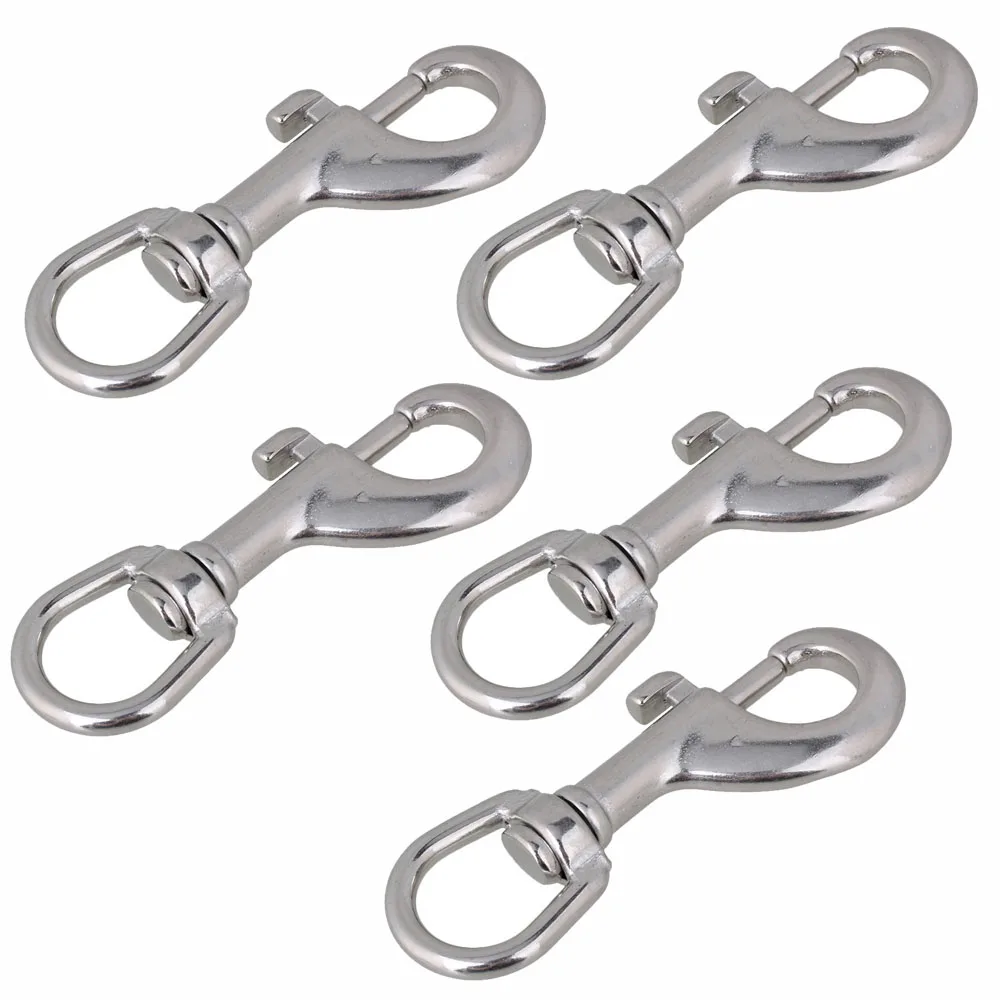 80mm Silver 304 Stainless Steel Trigger Bolt Snap Clip Hook with Swivel-Eye for Pet Chains 5pcs
80mm Silver 304 Stainless Steel Trigger Bolt Snap Clip Hook with Swivel-Eye for Pet Chains 5pcs