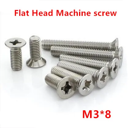 1000pcs M3*8 Phillips Flat Head Screw / Cross Reccessed Countersunk Head Machine Screws Stainless Steel
1000pcs M3*8 Phillips Flat Head Screw / Cross Reccessed Countersunk Head Machine Screws Stainless Steel