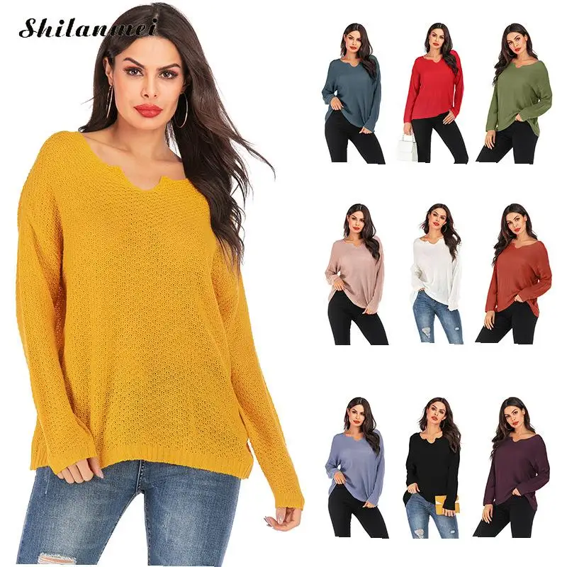 2019 New Sweater Autumn Lady Knitwear Women Fashion Knitted Pullover Loose Sweater Women Pullover Long Sleeve Solid Color Casual
2019 New Sweater Autumn Lady Knitwear Women Fashion Knitted Pullover Loose Sweater Women Pullover Long Sleeve Solid Color Casual