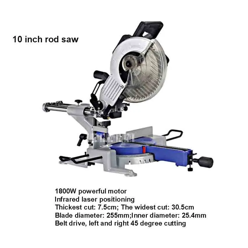 10 Inch Multi-function Rod Saw Desktop Precision Aluminum Alloy Gear Drive 45 Degree Oblique Cutting Machine 220V 1800W 255MM
10 Inch Multi-function Rod Saw Desktop Precision Aluminum Alloy Gear Drive 45 Degree Oblique Cutting Machine 220V 1800W 255MM