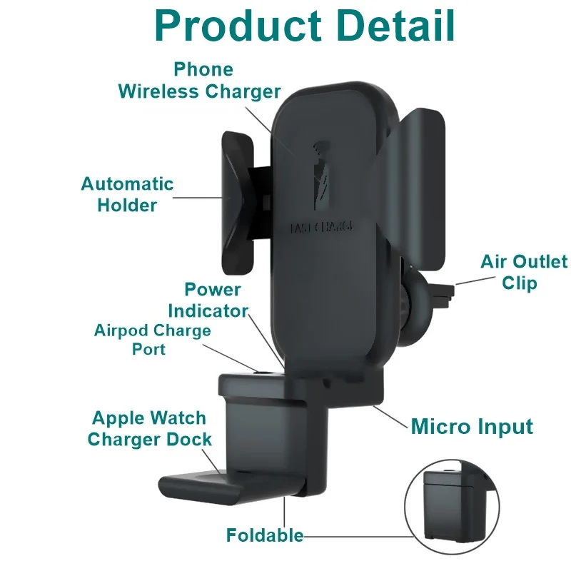 Youbina 3in1 car charging dock station wireless charger for iPhone 8 x xr xs max Airpods Apple Watch Airpower for Apple family
Youbina 3in1 car charging dock station wireless charger for iPhone 8 x xr xs max Airpods Apple Watch Airpower for Apple family
