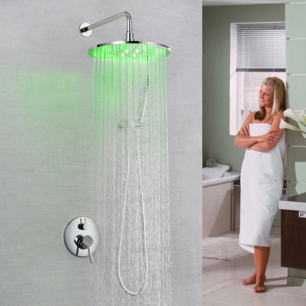 SKOWLL Rain Shower Faucet Wall Mount Rainfall Shower Head System LED Shower Combo Set with Handheld, Polished Chrome HG-7614
SKOWLL Rain Shower Faucet Wall Mount Rainfall Shower Head System LED Shower Combo Set with Handheld, Polished Chrome HG-7614