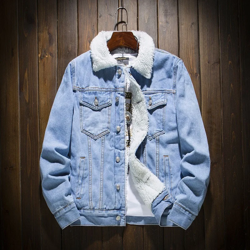 Men Light Blue Winter Jean Jackets Outerwear Warm Denim Coats New Men Large Size Wool Liner Thicker Winter Denim Jackets
Men Light Blue Winter Jean Jackets Outerwear Warm Denim Coats New Men Large Size Wool Liner Thicker Winter Denim Jackets