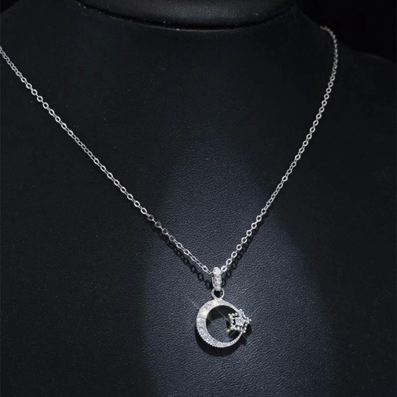 Clavicle Chain Simple Student Forest Creative Star Moon Pendant Short Silver Color Temperament Female Necklace SNE130
Clavicle Chain Simple Student Forest Creative Star Moon Pendant Short Silver Color Temperament Female Necklace SNE130