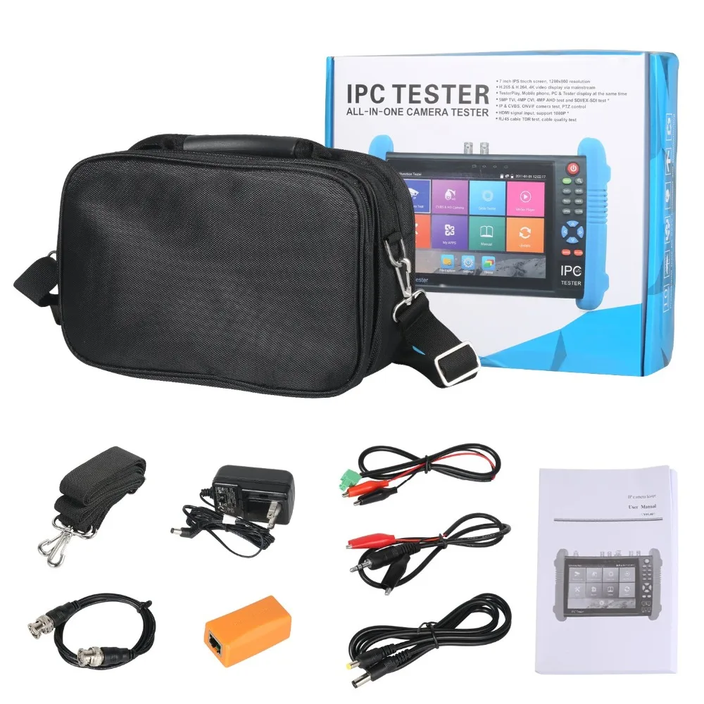 Touch 7 inch H.265 4K IP camera tester 8MP TVI CVI 5MP AHD CCTV cameraTester Monitor with RJ45 cable test HDMI POE onvif
Touch 7 inch H.265 4K IP camera tester 8MP TVI CVI 5MP AHD CCTV cameraTester Monitor with RJ45 cable test HDMI POE onvif