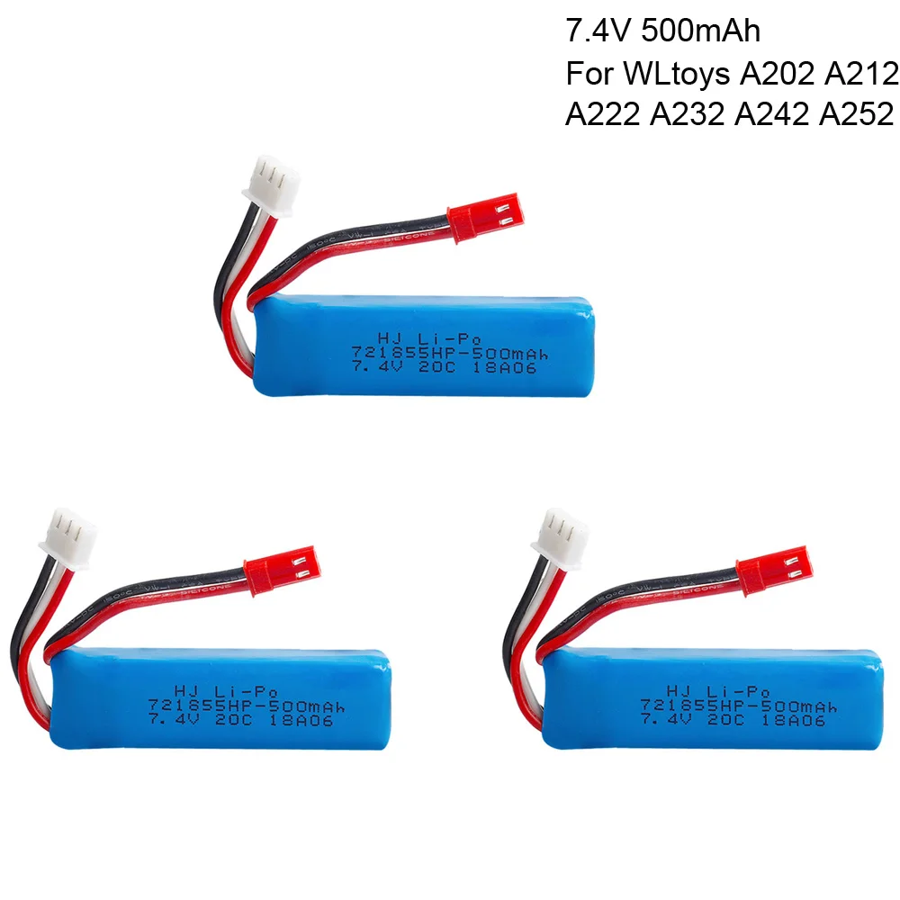Аккумулятор Lipo 2s 20C для игрушек WLtoys A202 A212 A222 A232 A242 A252 4WD 7 4 В 500 мАч л.с.|Детали и