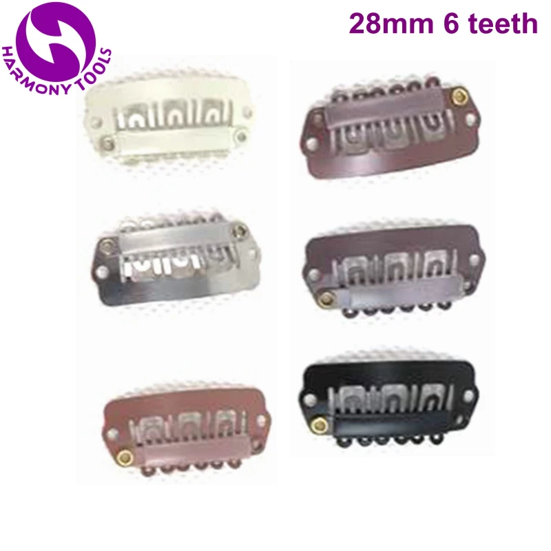 100 Pieces 2.8cm 6 teeth stainless steel hair extension snap clips with silicone with 7 different colors
100 Pieces 2.8cm 6 teeth stainless steel hair extension snap clips with silicone with 7 different colors