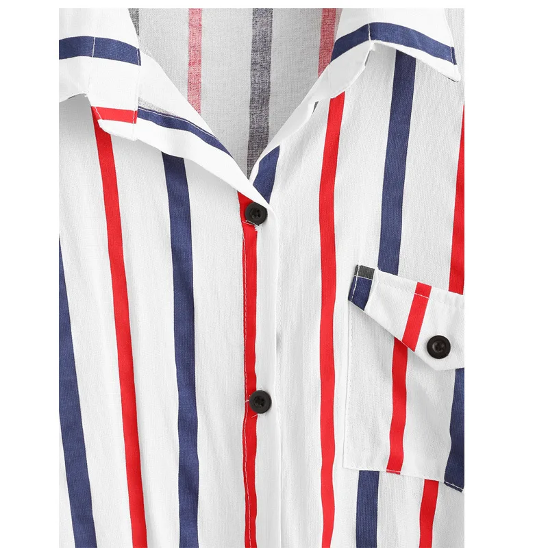 Shirt Women Striped Womens Tops And Blouses Summer 2019 Plus Size Tops Print Irregular Female Short Sleeve White Shirt C1783 
Shirt Women Striped Womens Tops And Blouses Summer 2019 Plus Size Tops Print Irregular Female Short Sleeve White Shirt C1783