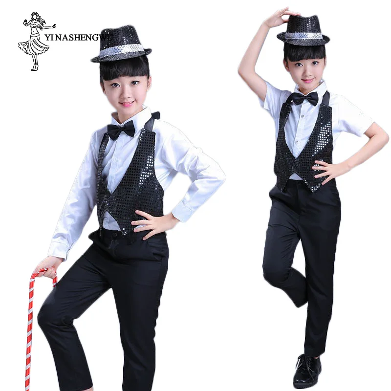 Jazz Dance Costumes for Girls Magic show clothes sequins children Michael Jackson Dance Clothes Short-sleeved Modern Dance
Jazz Dance Costumes for Girls Magic show clothes sequins children Michael Jackson Dance Clothes Short-sleeved Modern Dance