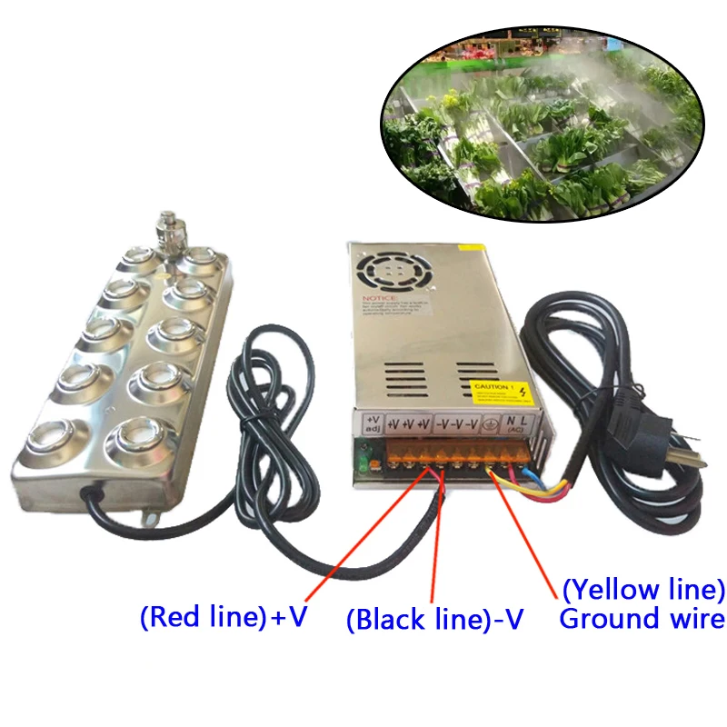 250W Ultrasonic mist maker fogger 10 head humidifier +transformer 4.5kg/h Ultrasonic nebulizer for fresh vegetables
250W Ultrasonic mist maker fogger 10 head humidifier +transformer 4.5kg/h Ultrasonic nebulizer for fresh vegetables