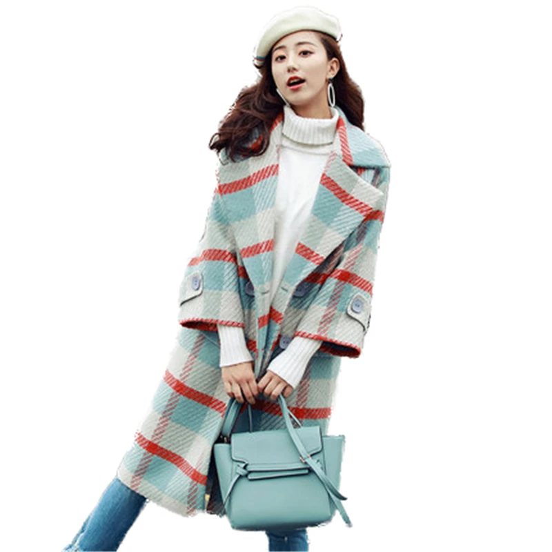 Winter Blends Patchwork Women's woolen coat Thick warm Vintage Casual women Wollen Coats Plaid Female Woolen Outerwerar J889
Winter Blends Patchwork Women's woolen coat Thick warm Vintage Casual women Wollen Coats Plaid Female Woolen Outerwerar J889