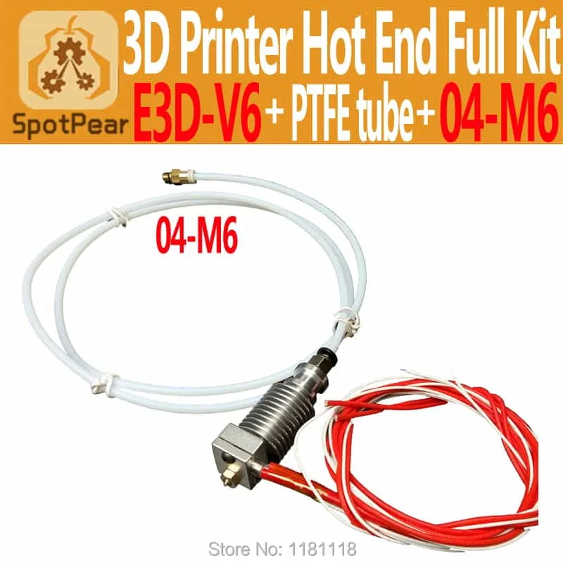 

3d printer E3D-V6 Hot End Kit Bowden/RepRap 3d printer extruder parts accessories Long distance print head+ PTFT tube+04-M6